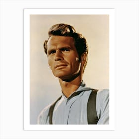 Charlton Heston Retro Collage Movies Art Print