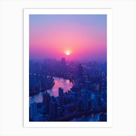 Sunset In Tokyo 1 Art Print