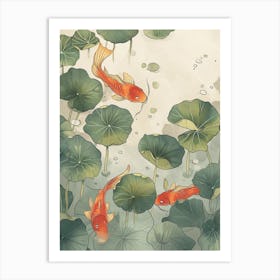 Koi Fish Pond Art Print