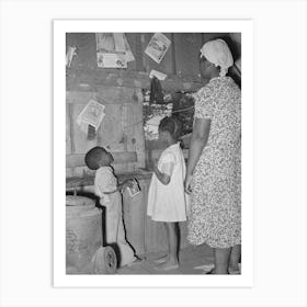 Wife Of Sharecropper Teaching Her Children Their Abcs, Near Marshall, Texas By Russell Lee Art Print