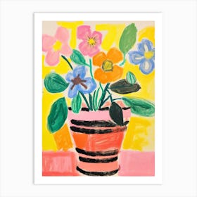 Flower Painting Fauvist Style Portulaca 3 Art Print