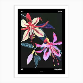 No Rain No Flowers Poster Fuchsia 3 Art Print