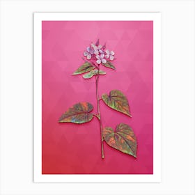 Vintage Morning Glory Flower Botanical Art on Beetroot Purple Art Print