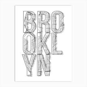Brooklyn Street Map Typography Art Print