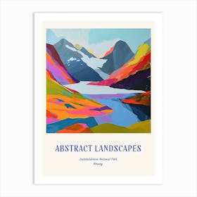 Colourful Abstract Jostedalsbreen National Park Norway 3 Poster Blue Art Print