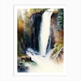 Hogum Falls, Norway Water Colour  (1) Art Print