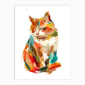 Colorful Cat Painting 1 Art Print