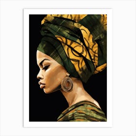 African Woman With Turban 2 Art Print