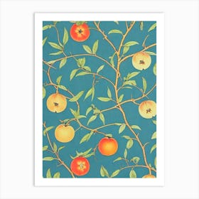 Common Persimmon tree Vintage Botanical Art Print