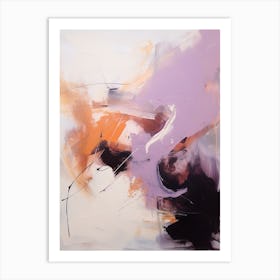 Lilac And Orange Autumn Abstract Painting 5 Art Print