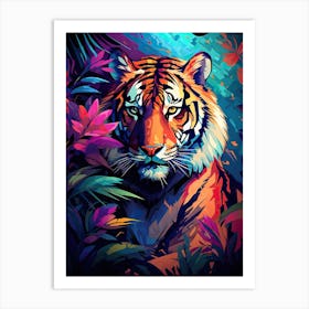 Tiger Art In Neo Impressionism Style 1 Art Print