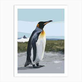 Emperor Penguin Isabela Island Minimalist Illustration 2 Art Print