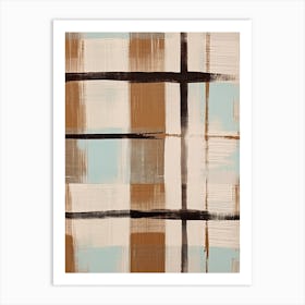 Brown Tones Plaid Pattern 7 Art Print