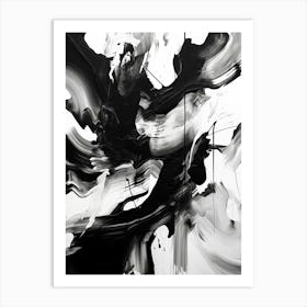 Movement Abstract Black And White 2 Art Print