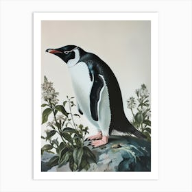 Adlie Penguin Zavodovski Island Vintage Botanical Painting 4 Art Print