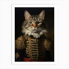 Cat In Royal Clothing Rococo Style 4 Art Print