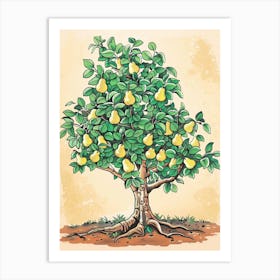 Pear Tree Storybook Illustration 1 Art Print