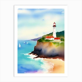 Watercolor Lighthouse 1 Art Print