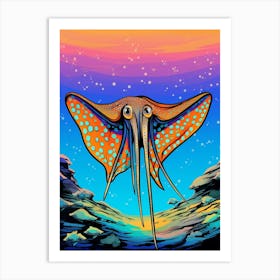 Blanket Octopus Detailed Illustration Pop Art 1 Art Print