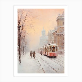 Dreamy Winter Painting Budapest Hungary 2 Art Print