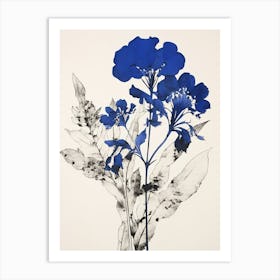 Blue Botanical Bluebonnet 1 Art Print