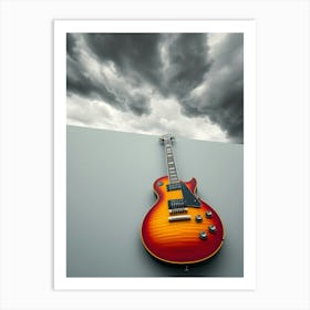 Guitar Against A Cloudy Sky Art Print