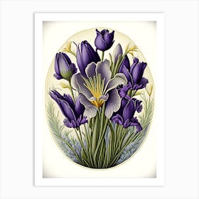 Crocus 3 Floral Botanical Vintage Poster Flower Art Print