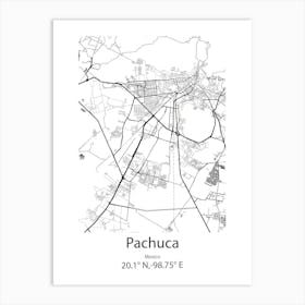 Pachuca,Mexico Minimalist Map Art Print