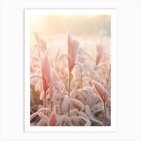 Frosty Botanical Heliconia 3 Art Print