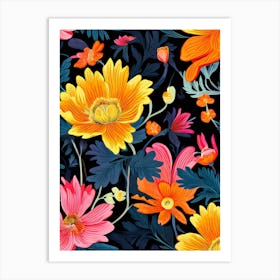 Floral Seamless Pattern 21 Art Print