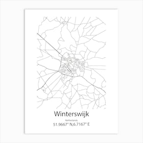 Winterswijk,Netherlands Minimalist Map Art Print