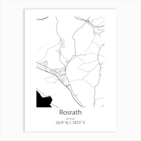 Rosrath,Germany Minimalist Map Art Print