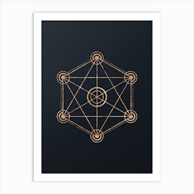 Abstract Geometric Gold Glyph on Dark Teal n.0248 Art Print