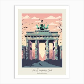 The Brandenburg Gate   Berlin, Germany   Cute Botanical Illustration Travel 0 Poster Art Print