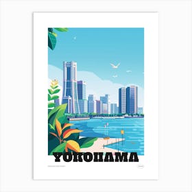 Yokohama Japan 2 Colourful Travel Poster Art Print