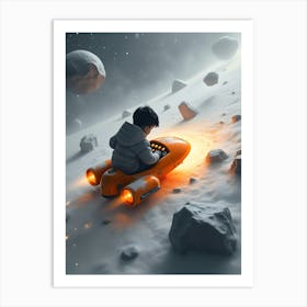 Boy In Space Art Print