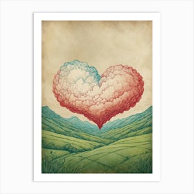 Heart Shaped Clouds 2 Art Print