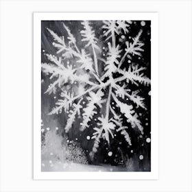 Frozen, Snowflakes, Black & White 1 Art Print