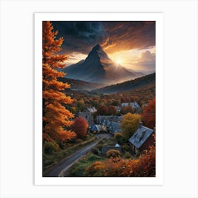 Sunset In Scotland Art Print