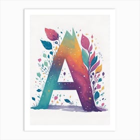 Colorful Letter A Illustration 113 Art Print