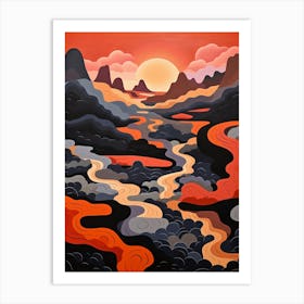 Volcanic Abstract Minimalist 7 Art Print