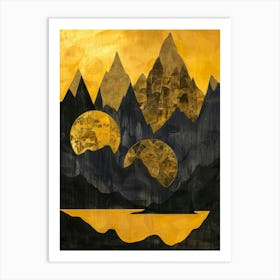 Golden Mountains 1 Art Print