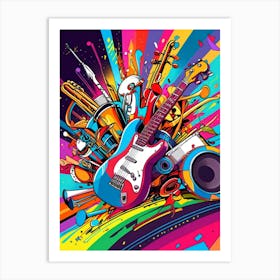 Colorful Music Background 6 Art Print