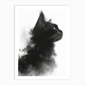 Portrait Of A Black Cat Art Print