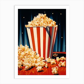 Vintage Movie Theatre Popcorn Art Print