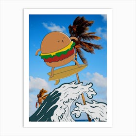 Burger Surfer 1 Art Print