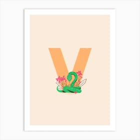 Letter V Viper Art Print