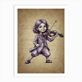 Little Boy Playing Violin Art Print