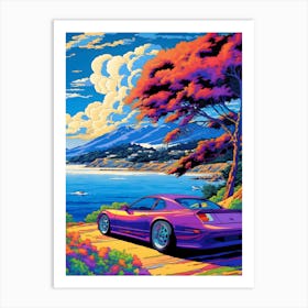 Mazda Rx 7 Ghibli Style Art Print