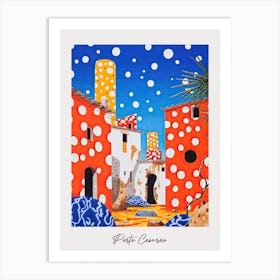 Poster Of Porto Cesareo, Italy, Illustration In The Style Of Pop Art 3 Art Print
